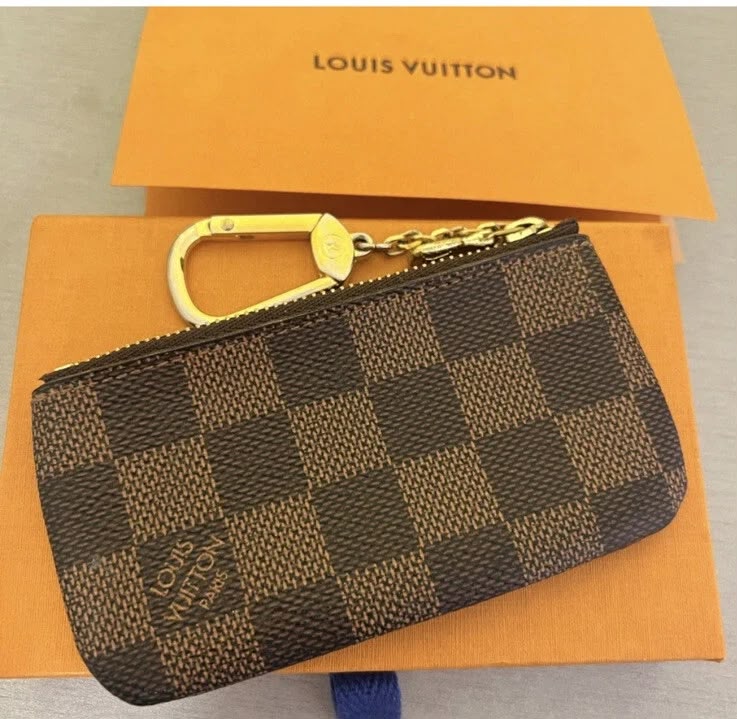 Louis Vuitton Key Pouch Damier Ebene Canvas Coin Purse & Card Wallet – New