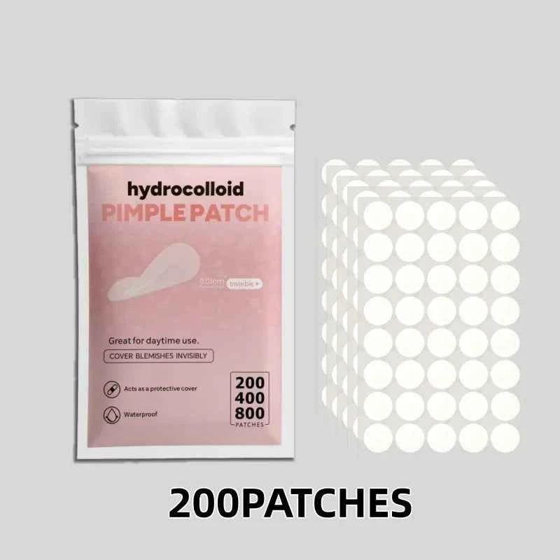 200/400/800pcs Invisible Clear Pimple Patch Set – Deep-Cleansing Hydrocolloid Acne Stickers, Mixed Sizes, Gentle & Skin-Friendly