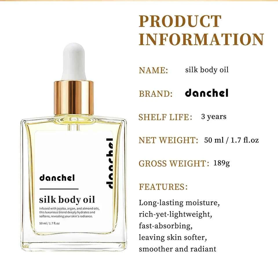 Silk Body Oil Face Body Versatile Care Fast Absorbing Deep Hydration Silky Smooth Brighten Even Tone Firm Skin Silk Body Oil