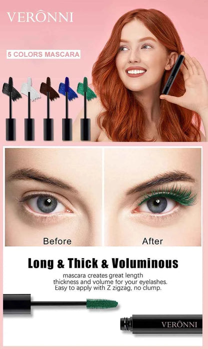 7 color quick-drying mascara thick curling waterproof and sweat-proof color mascara multi-color non-smudge curling mascara