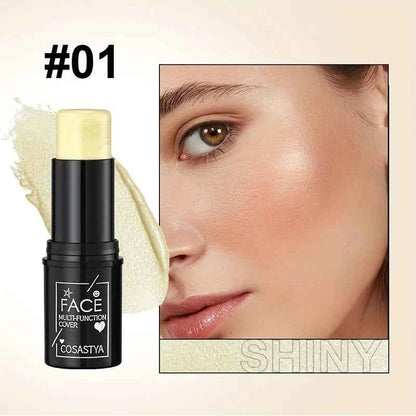 Three-in-one color multi-function waterproof makeup stick natural face multi-function: Blush, Eye Shadow, Bloom, lasting all day