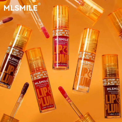 MLSMILE Duck Lip Plump Lip Oil Moisturizing Lip Gloss Mirror Water Nature Long-Lasting Gloss Pearl Lip Glaze Set