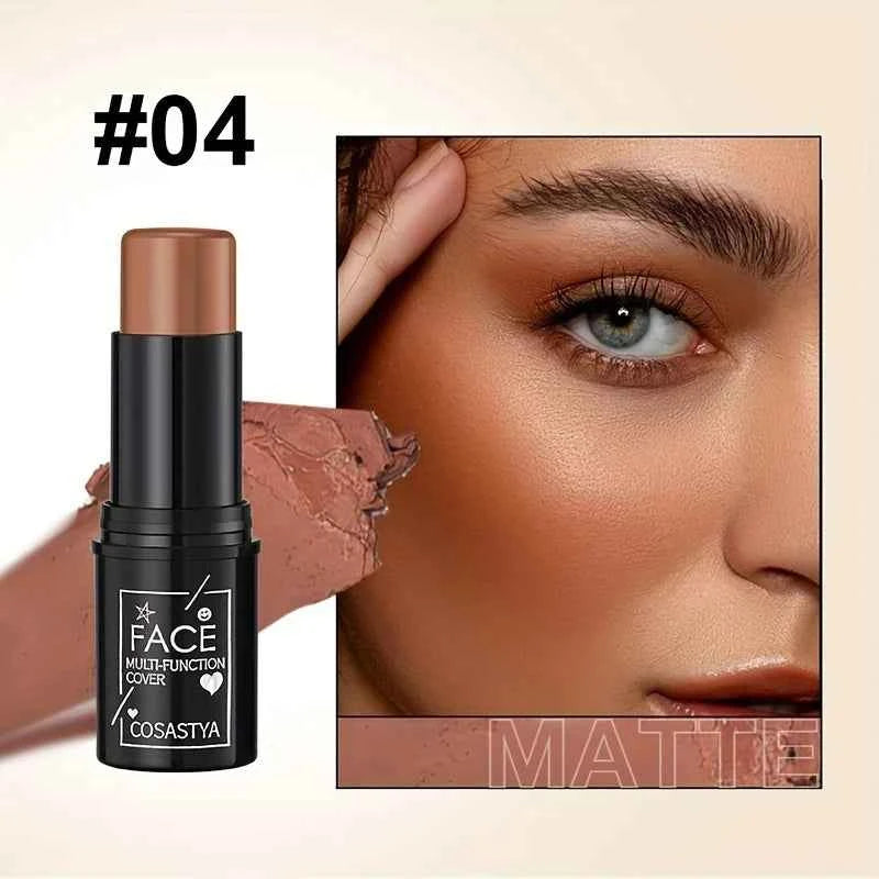 Three-in-one color multi-function waterproof makeup stick natural face multi-function: Blush, Eye Shadow, Bloom, lasting all day